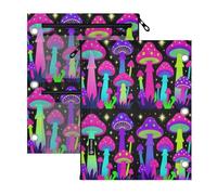 miaozhen Lot de 2 pochettes perforées à 3 trous pour champignons de couleurs vives Noir