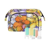 miaozhen Manitoba Prairie Crocus Beauty Flowers Sac à cosmétiques à suspendre avec fermeture éclair pour femme Accessoires de voyage Maquillage, Fleurs de beauté crocus des prairies du Manitoba