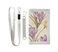 miaozhen Manitoba Prairie Crocus Beauty Summer Flowers Portefeuille à trois volets pour homme Tendance Léger avec cordon Carteras para hombre, Crocus des prairies du Manitoba Beauté Fleurs d'été, 1