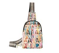 miaozhen Miss Beautiful World Sac à bandoulière en cuir robuste pour femme Motif dessin animé, Dessin animé Miss Beautiful World, 1 Size
