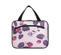 miaozhen Old Slow Style Strawberry Purple Red Hanging Bag for Travel with Hook Designer Accessories for Cruise Travel Bolsas para maquillaje L, Vieux style lent fraise violet rouge, Moderne