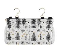 miaozhen Organiseur de lit de chevet avec arbres noirs de Noël, organiseur de lit latéral, sac de poche à suspendre pour lits superposés/d'hôpital, organisateur de sillon