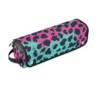 miaozhen Organiseur d'outils 2 en 1 avec tapis amovible résistant à la chaleur, imperméable, portable, sac de voyage ouvert plat pour fer à friser, fer à lisser, sèche-cheveux plat, imprimé léopard
