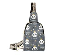 miaozhen Panda King Star Sac à dos à bandoulière antivol pour femme Gris, Panda King Star Gris, 1 Size