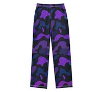 miaozhen Pantalon de pyjama camouflage violet noir bleu pour garçons léger pour enfants pyjama d'hiver pantalon pyjama pour nino 6-8 ans