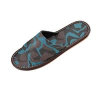 miaozhen Pantoufle de maison de douche camouflage noir bleu foncé respirant mignon personnalisé pour la maison, la plage, sandales antidérapantes pour avion, invités, fête pantuflas para hombres