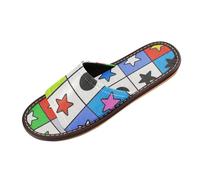 miaozhen Pantoufles colorées à carreaux pour enfants - Pour intérieur et extérieur - Légères et personnalisables - Bout ouvert - Pour voyage, hôtel, fête, invités - Chanclas para hombres, Étoiles