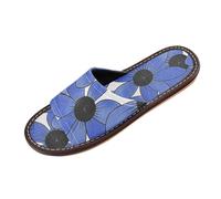 miaozhen Pantoufles de douche bleues Susan aux yeux noirs pour intérieur ou extérieur réutilisables pour invités, hôtel, voyage, avion, Black Eyed Susan Simple Line Art Valentinesnes Bleu, 38.5/39.5