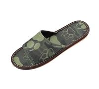 miaozhen Pantoufles de spa lavables en forme d'ours marron vert pour intérieur ou extérieur - Chaussures de maison pour voyage, hôtel, fête, invités chanclas para hombres, Empreinte de pied d'ours