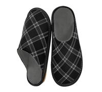 miaozhen Pantoufles d'intérieur en mousse à mémoire de forme pour femme - Motif vichy noir et blanc, Plaid vichy noir blanc, 38.5/39 EU