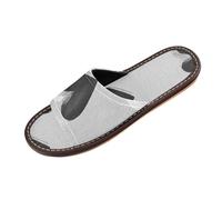 miaozhen Pantoufles d'intérieur et d'extérieur respirantes et antidérapantes pour hôtel, voyage, fête, chanclas para hombres, Motif cœurs noirs et gris, 37.5/38 EU