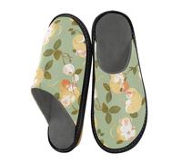 miaozhen Pantoufles pour femme - Mignon singe vert gras - Pantoufles d'intérieur en mousse à mémoire de forme - Pantoufles confortables pour femme, Singe vert mignon, 36/37 EU