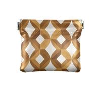 miaozhen Petit porte-monnaie en cuir à carreaux marron 3D pour femme Sac à main bolsa pequena para monedas, Carreaux marron 3D, 1 size