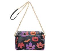 miaozhen Petit sac à bandoulière pour femme en cuir végétalien, motif feuilles d'érable violettes mystérieuses pour Halloween, sacs à main décontractés imperméables