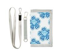 miaozhen Portefeuille à imprimé léopard bleu pour homme - Cadeau cool - Tendance - Décontracté - Avec cordon - Carteras para hombre