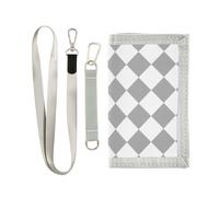 miaozhen Portefeuille à trois volets avec pince à billets pour homme minimaliste et léger avec cordon Carteras para hombre, Motif carreaux Gris/blanc, 1 size