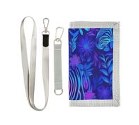 miaozhen Portefeuille à trois volets bleu et violet cool pour homme, cadeaux pour jeunes portefeuilles colorés pour homme avec cordon carteras para hombre, Bleu froid violet, 1 size