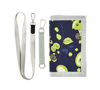 miaozhen Portefeuille à trois volets en forme d'écureuil, noisette, vert citron, bleu marine, pour voyage, simple et léger pour homme avec cordon billetera para hombre, écureuil noisette vert citron