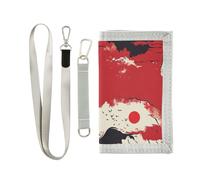 miaozhen Portefeuille à trois volets en nylon coloré avec motif tête de mort pour homme et femme avec cordon, Crâne japonais effraie le sang, 1 size