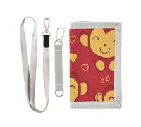 miaozhen Portefeuille à trois volets pour homme avec singe animal mignon traditionnel nordique Saint-Valentin pince à billets colorée minimaliste avec cordon carteras para hombre, Singe animal mignon