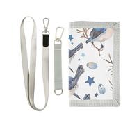 miaozhen Portefeuille à trois volets pour homme bleu mignon oiseau étoiles portefeuille pour cartes de crédit simple robuste portefeuille homme à deux volets avec cordon carteras para hombre
