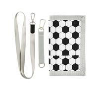miaozhen Portefeuille à trois volets pour homme noir et blanc Football Vector pour femme unique coloré hommes portefeuilles avec cordon billeteras para hombre, Vecteur de football noir et blanc, 1