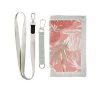 miaozhen Portefeuille à trois volets rose doré fraise pour homme pour cartes de crédit portefeuille décontracté en nylon avec cordon carteras para hombre, Fraise rose doré, 1 size