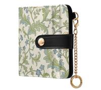 miaozhen Portefeuille compact pliable imperméable rétro orange rose William Morris Portefeuille pliable en cuir PU pour femmes filles