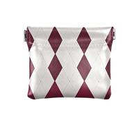 miaozhen Portefeuille imperméable à motif de losange rouge bordeaux à carreaux pour femme Guarda Monedas para carro, Losange à carreaux rouge bordeaux, 1 size