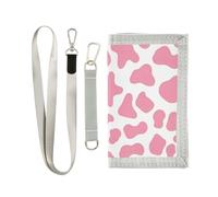 miaozhen Portefeuille imprimé fourrure motif vache pêche avec pince à billets pour hommes minimalistes colorés portefeuilles avec pince à billets cordon carteras para hombre