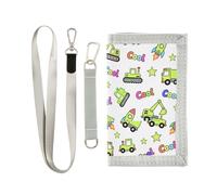 miaozhen Portefeuille minimaliste Cool Cars arc-en-ciel et blanc pour cadeau d'anniversaire en nylon robuste minimaliste avec cordon carteras para hombre