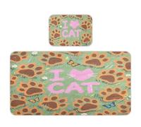 miaozhen Protège-matelas rafraîchissant pour berceau de 71,1 x 132,1 cm, lavable, motif griffe de chats I Love Cats pour enfants, adultes