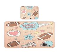 miaozhen Protège-matelas rafraîchissant pour berceau de bébé - 71,1 x 132,1 cm - Réutilisable - Motif ballon de rugby - Cœur rose - Motif Just Play - Pour adultes et enfants