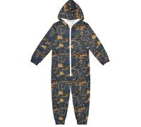 miaozhen Pyjama 1 pièce en flanelle avec fermeture éclair à capuche Aide sympathique ! Maison hantée Hallowen Nouveauté Cosplay Costume pour enfants Vêtements de maison 5-14T Pyjama de dinosaures para