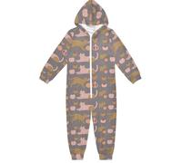 miaozhen Pyjama unisexe pour enfants en peluche à fermeture éclair à capuche jaune et marron chat fruit mignon cosplay pyjama 1 pièce pour enfant vêtements de maison 5-14T pyjama para ninos 1 pièce