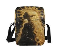 miaozhen Sac à bandoulière avec sangle réglable pour homme et femme Motif tarot blond/astrologie