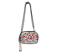 miaozhen Sac à bandoulière noir avec fleur colorée du 4 juillet pour homme avec sangle réglable sur l'épaule sac à main date bolsos de hombro para mujer