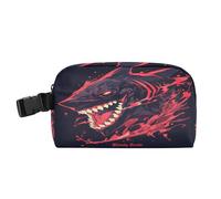 miaozhen Sac à déjeuner compact pour femme avec boucle pour extérieur, salle de sport, requin noir et rouge, lonchera termica para Frio y calienta