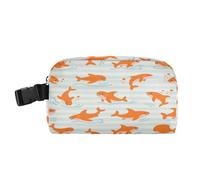 miaozhen Sac à déjeuner isotherme pratique pour homme avec boucle - Grande capacité - Pour l'école/pique-nique - Animal de l'océan - Poisson - Requin - Orange - Rayures lonchera termica para Frio y