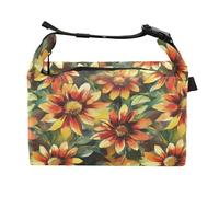 miaozhen Sac à déjeuner portable pour enfants Motif fleurs de Belgique Gaillardia Sac à déjeuner pour l'école maternelle