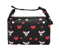 miaozhen Sac à déjeuner réglable pour femme - Motif Cupidon - Rouge - Pour la Saint-Valentin - Pour personnel médical d'hôpital