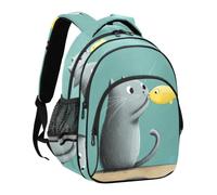 miaozhen Sac à dos de voyage pour enfant Motif chat poisson baiser, Chat | Mochila para mujeres Sac à dos décontracté pour enfant