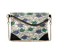 miaozhen Sac à main en cuir synthétique pour femme - Élégant sac à bandoulière pour mariage William Morris - Motif fleurs violettes et vertes - Carteras para mujer elegantes