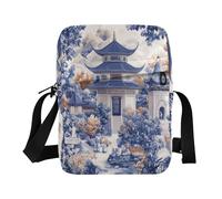 miaozhen Sac à main esthétique d'architecture chinoise unique pour homme, sac à main quotidien, sangle réglable pour l'extérieur, le quotidien, le quotidien