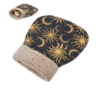 miaozhen Sac de couchage pour chat, abri parfait, art, soleil, lune, or, noir, nid apaisant, hiver, enveloppement confortable, cama para gatos pliable
