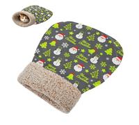 miaozhen Sac de couchage pour chat avec flocons de neige et Père Noël gris - Pour temps froid - Doux et chaud - Casa para gato