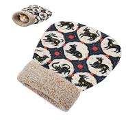 miaozhen Sac de couchage pour chat - Bête de bon augure - Cachette noire japonaise - Pour temps froid - Lavable - Cama para gato