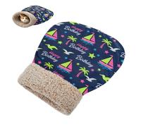miaozhen Sac de couchage pour chat d'intérieur ou de petite taille, bleu foncé, mouette, bateau, arbre pour animal domestique, confortable, lavable, auto-chaud