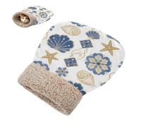 miaozhen Sac de couchage pour chat d'intérieur - Tunnel de coquillage bleu doré - Cachette pour temps froid - Peluche confortable semi-fermée - Castillo para gatos
