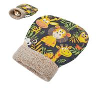 miaozhen Sac de couchage pour chat - Pour intérieur - Motif zoo - Girafe - Singe - Cachette d'animal - Pour temps froid - Confortable - Auto-chauffant